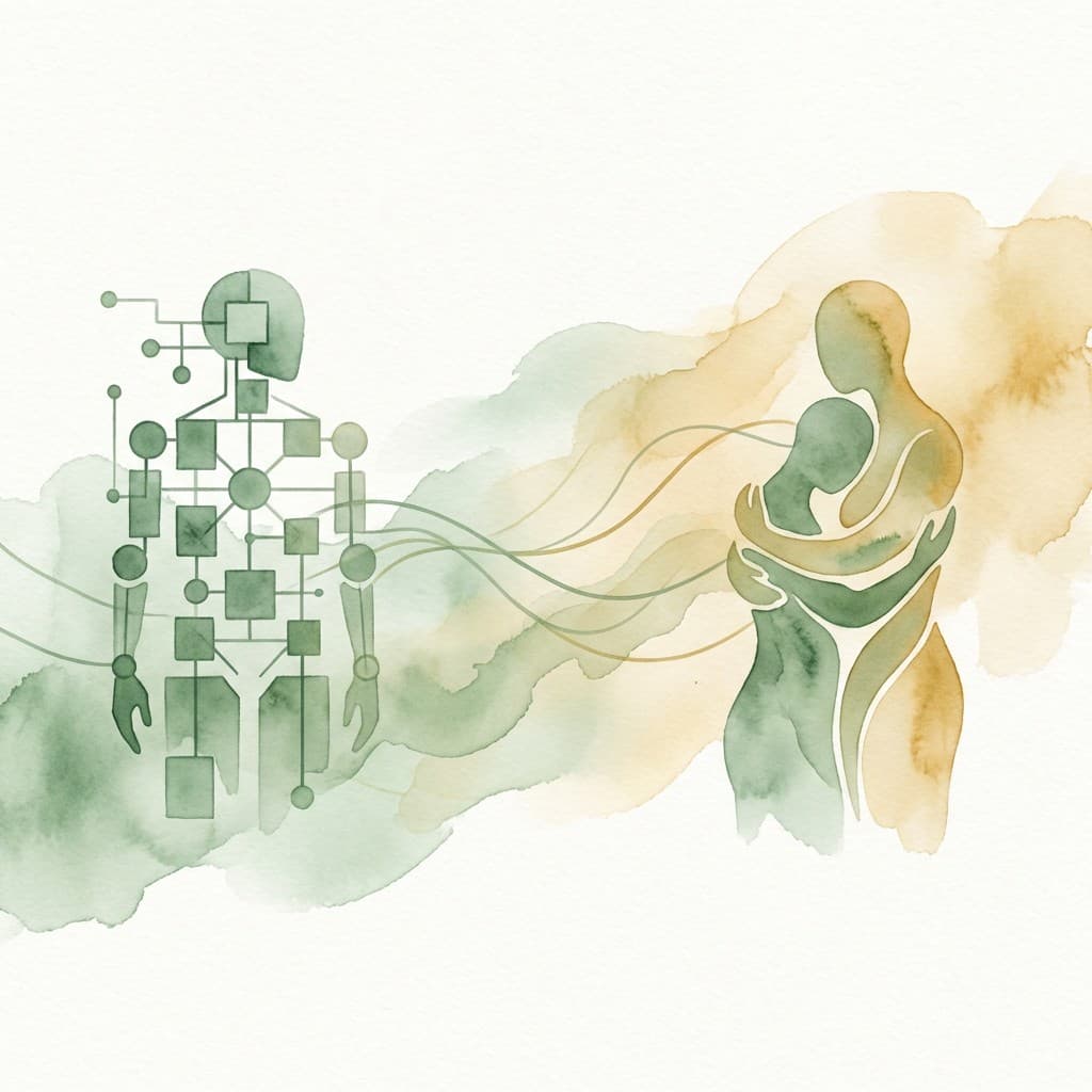 AI 技术与人文关怀的融合 — AI 负责处理繁琐，咨询师负责创造奇迹