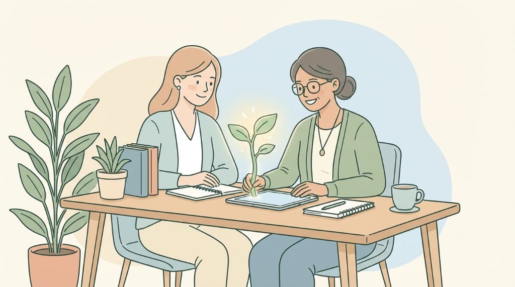 咨询师与来访者的温暖工作场景